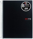 Cuaderno espiral 5X5 A4 70g 200h 8B 4T T/P- 8 franjas de colores Miquelrius