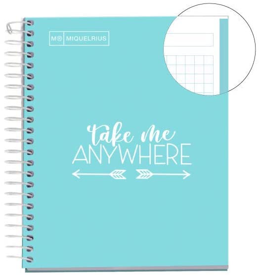 Cuaderno espiral 5X5 A5 90g 100h T/D 2T Messages MR