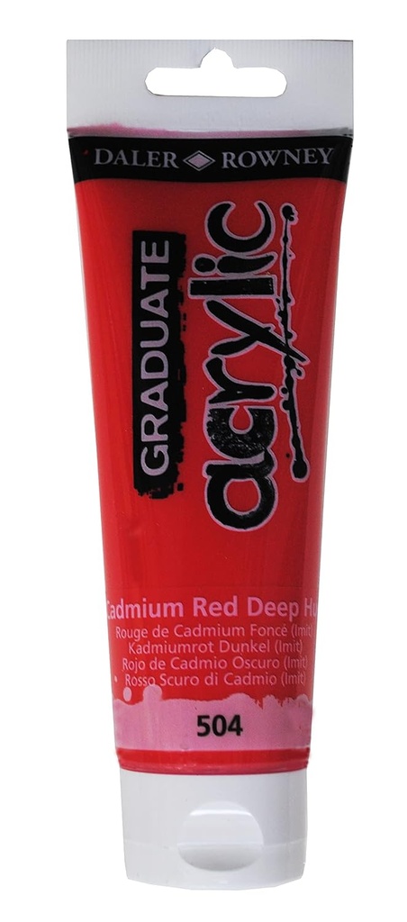 Graduate pintura acrílica 120ml rojo cadmio oscuro 504 Daler Rowney