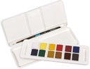 Acuarela 12uds + pincel caja metal Godet Daler Rowney