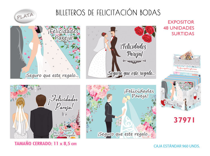 Billetero bodas modelos surtidos Arguval