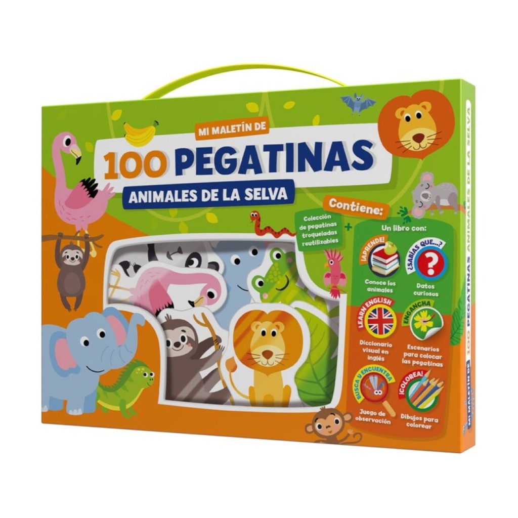 Maletin 100 pegatinas - animales en la selva Imagiland