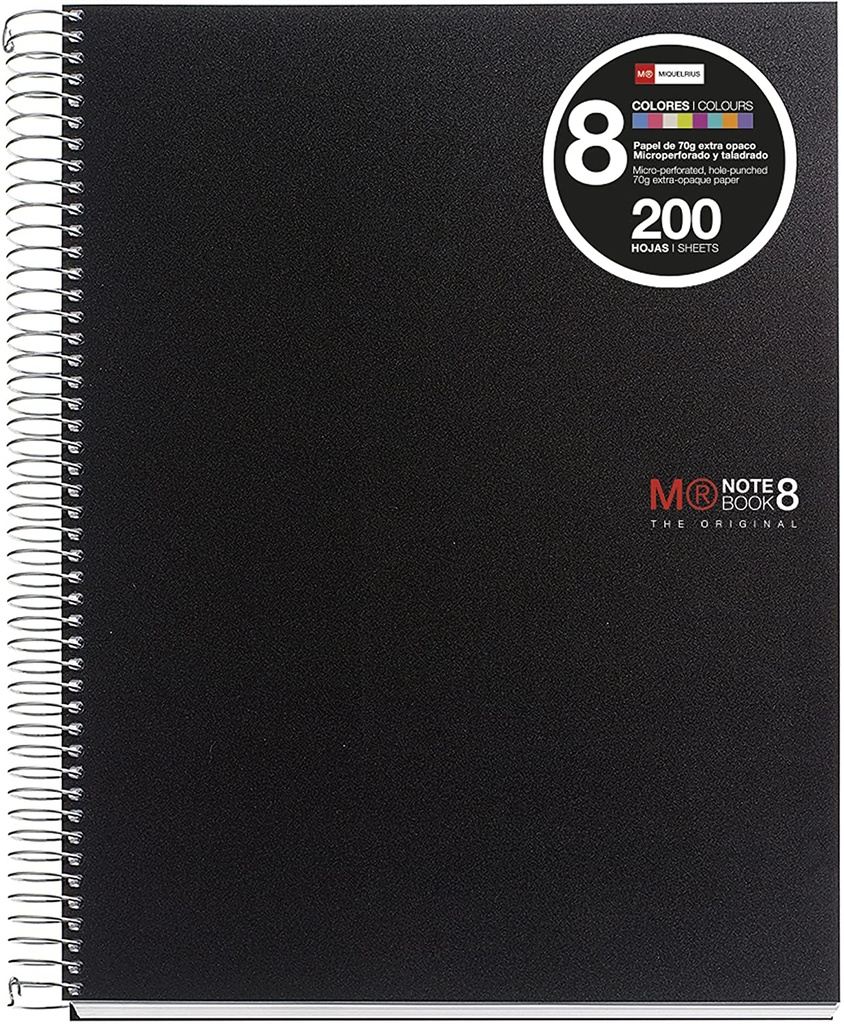 Cuaderno espiral 5X5 A5 70g 200h 8B 4T T/P MR