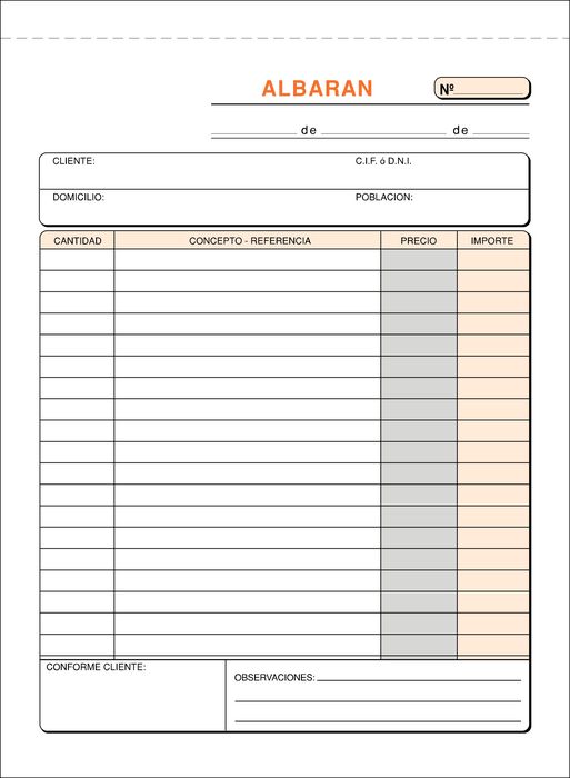 Talonario albarán 4º T-122 natural triplicado autocopiante