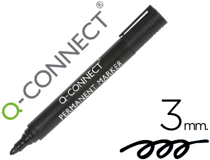 Marcador permanente punta redonda 3mm Q-connect