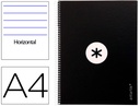 [KB28] Cuaderno espiral 1L A4 90g 80h T/D 4T 1B Antartik (NEGRO)