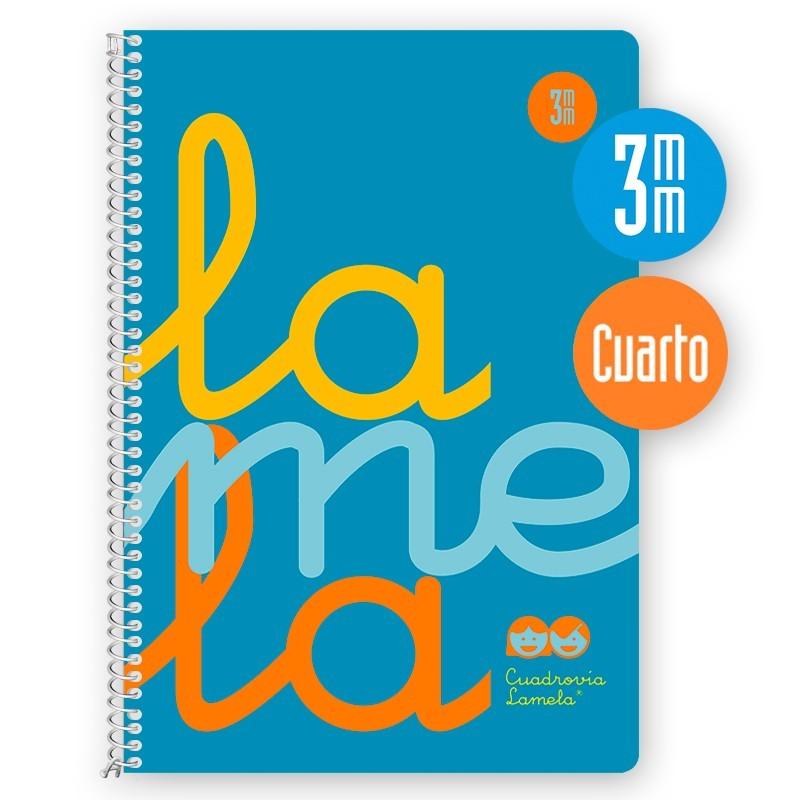 Cuaderno espiral 3X3 cuadrovia 4º tamaño pequeña 90g 80h T/P Lamela