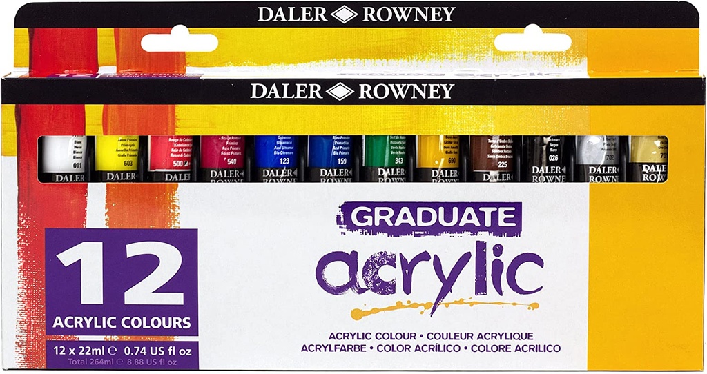 Pintura acrilica 12uds 22ml Daler Rowney Graduate