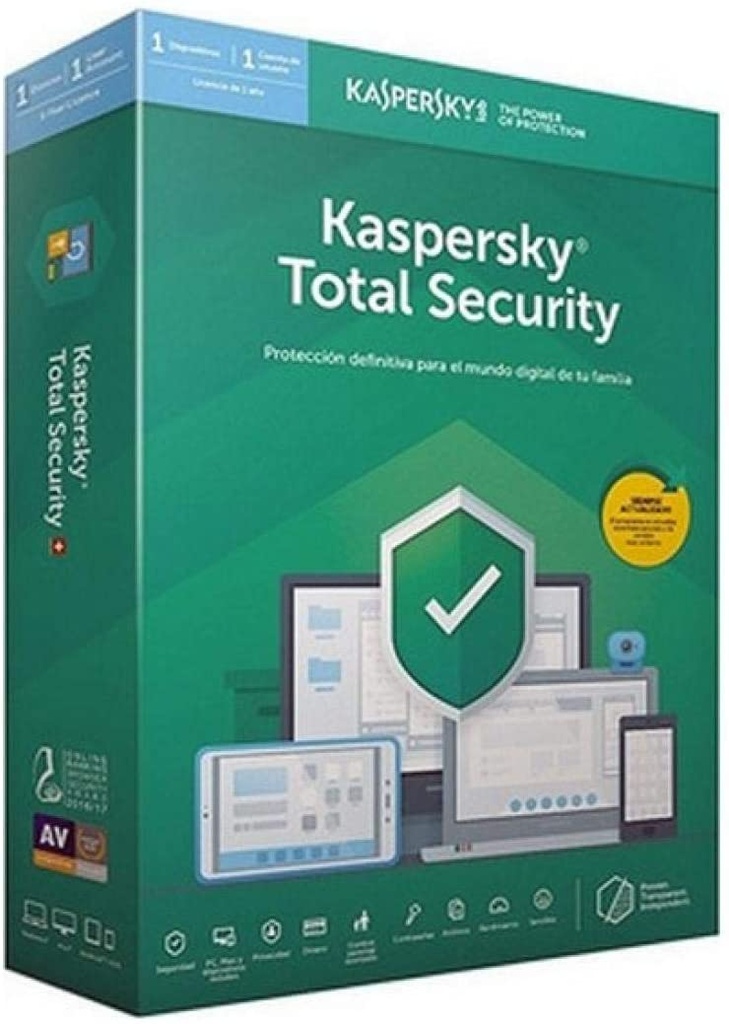 ANTIVIRUS KASPERSKY KTS TOTAL SECURITY 1 LICENCIA 1 AÑO PFSK