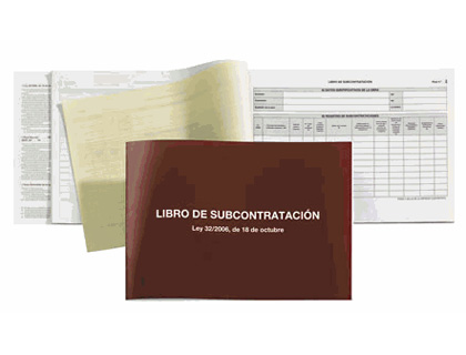 Libro subcontratación folio apaisado 10h 56g autocopiativas MR