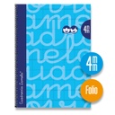 [7FTE004A] Cuadernos espiral 4X4 cuadrovia Fº 70g 80h T/D Lamela (AZUL)