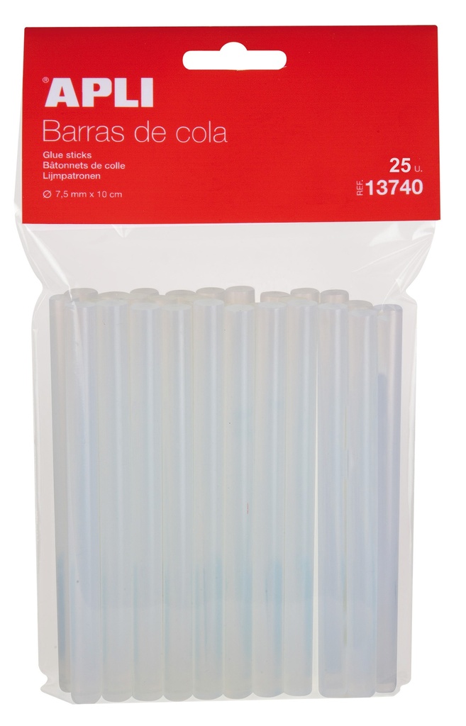 BARRAS SILICONA TERMOFUSIBLE 7.5MMX100MM 25UDS