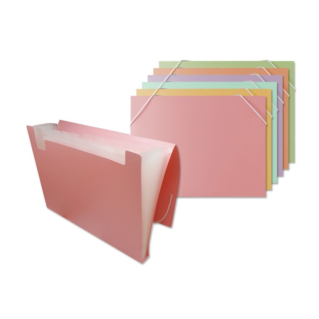 Carpeta clasificadora fuelle A4 colores pastel surtidos Bismark