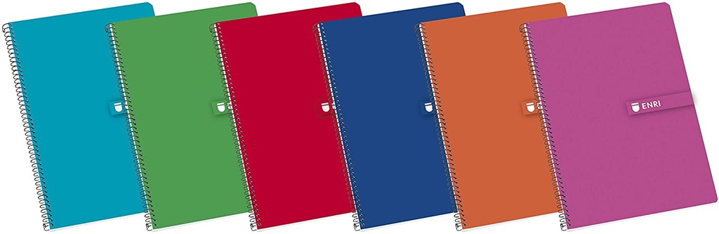 Cuaderno espiral 2L 3mm Fº 63g 80h T/D C/M colores surtidos Enri