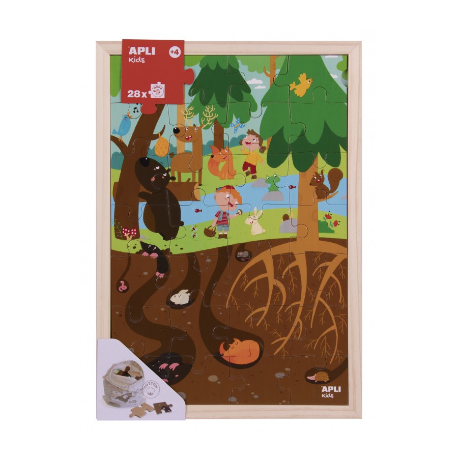 Puzzle niveles El Bosque 28U +4 años APLI