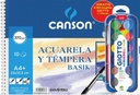 [C32500K012] Bloc dibujo acuarela A4+ 370g 10h Canson + Estuche de Acuarelas Giotto y 1 Pincel de Regalo