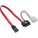 Adaptador interno SATA Slim (Power+datos) a Molex 5.25" y SATA estándar Inline