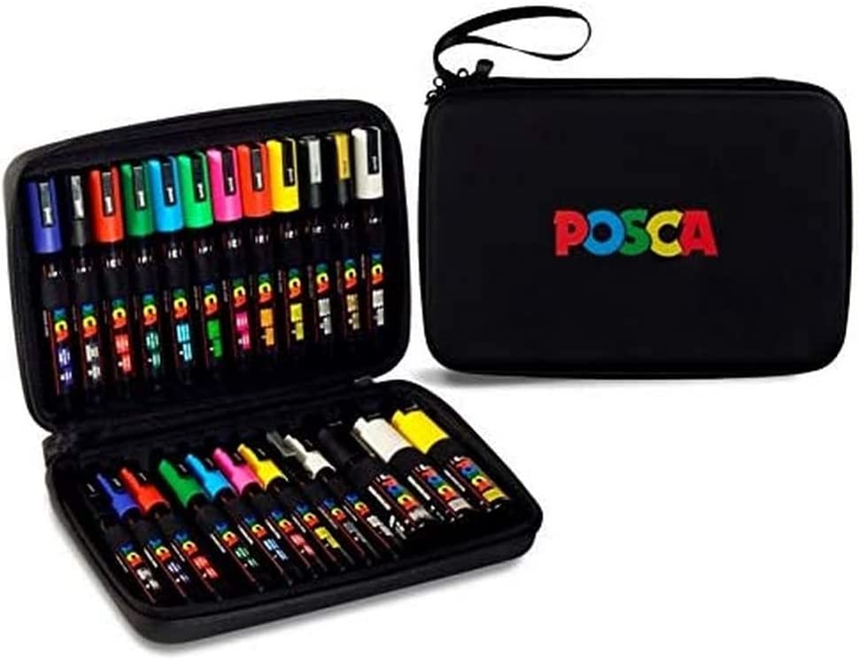 Marcador 24uds Posca maletín tela