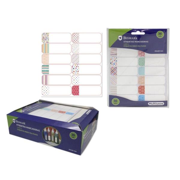 Etiquetas adhesivas 20x60mm 36uds multiuso