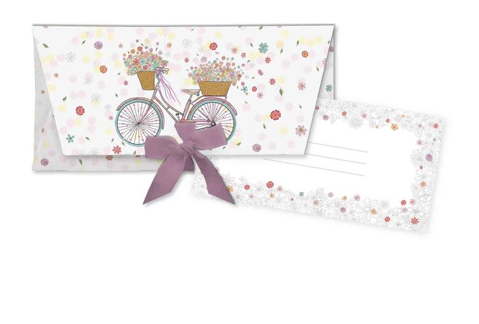Sobre regalo lazo + Tarjetón bicicletas
