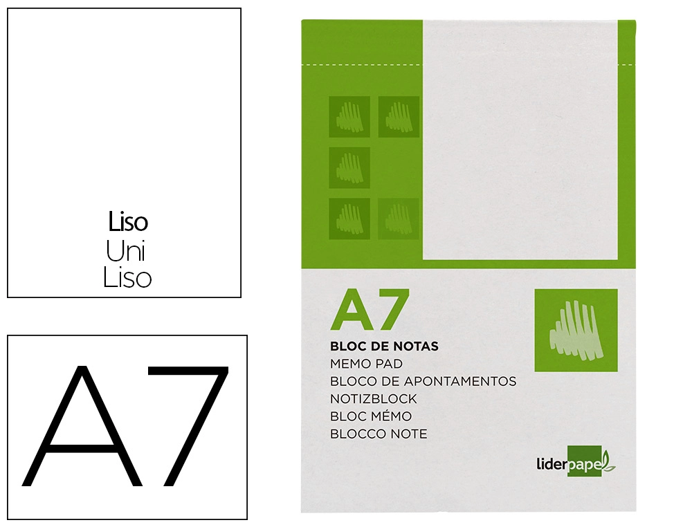 Bloc Liso A7 60g 80h perforado T/B Liderpapel