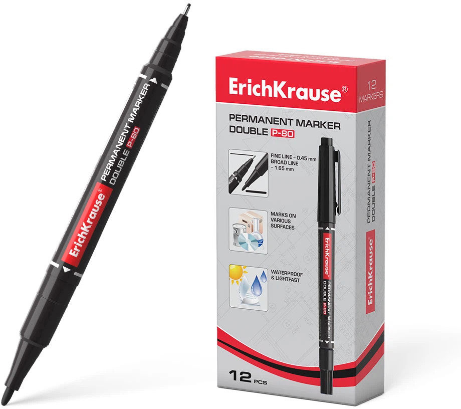 Marcador Permanente P80 doble punta Erich Krause