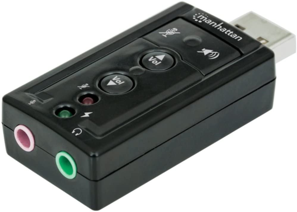 Adaptador audio 3-D 7.1 USB negro | Guadalstore
