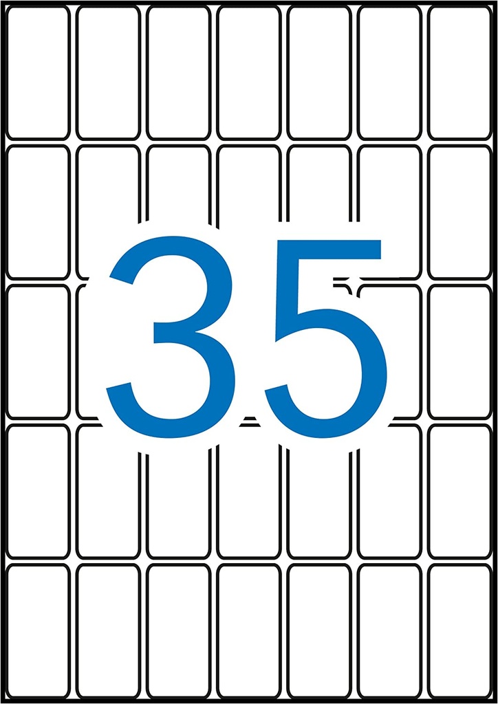 [1866] Etiquetas A5 blancas 19,0x40,0mm 15h Apli