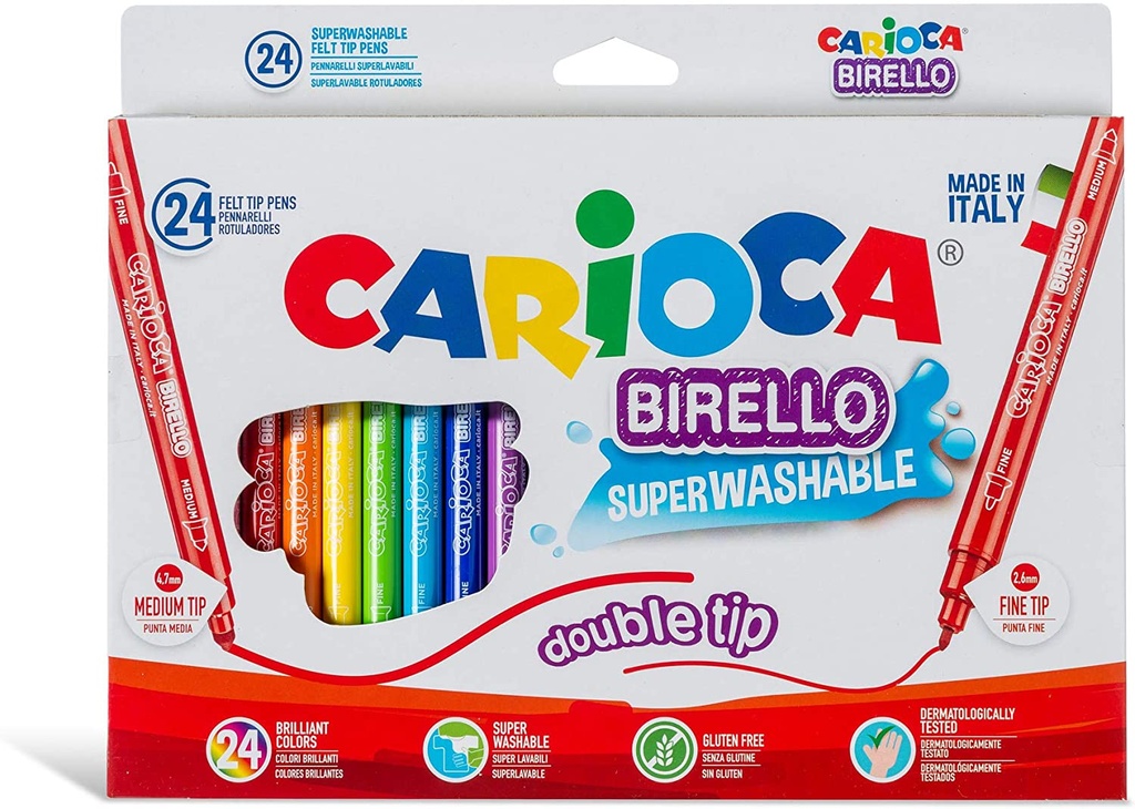 [8003511427580] ROTULADOR CARIOCA BIRELO BIPUNTA 24UDS