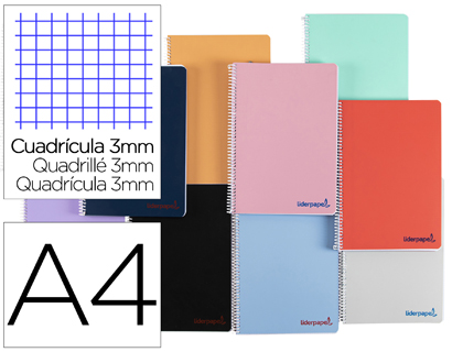 [BF26] Cuaderno espiral 3x3 A4 90g 80h T/P Liderpapel