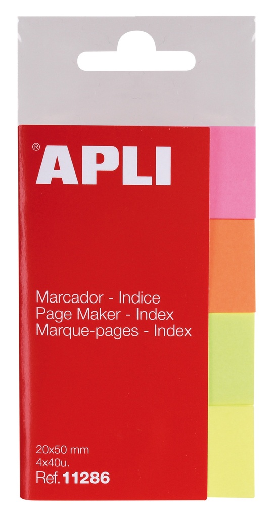 [11286] Índices adhesivos papel 50x20mm 4 colores 40H por color Apli
