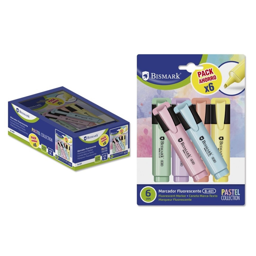 [327742] Marcador fluorescente Pastel 6uds surtidas Bismark