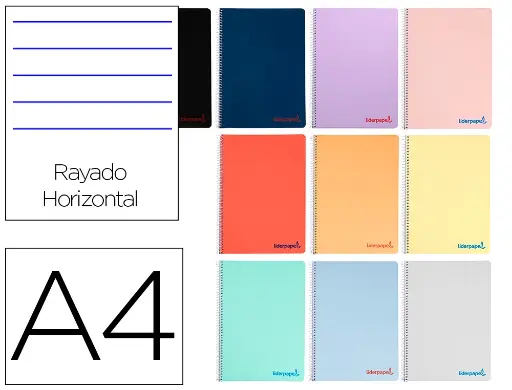 [BF28] CUADERNO ESPIRAL A4 HORIZ 80H 90GR T/P WONDER