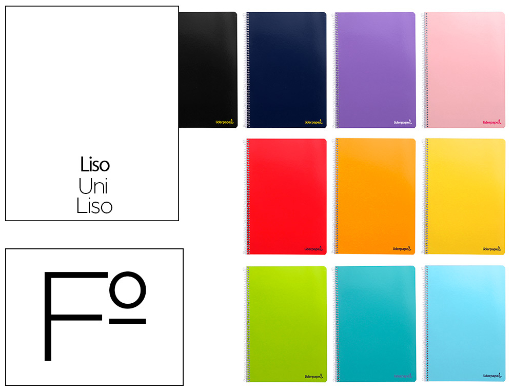 [BF05] Cuaderno espiral Liso Fº 75g 80h T/B sin margen Liderpapel