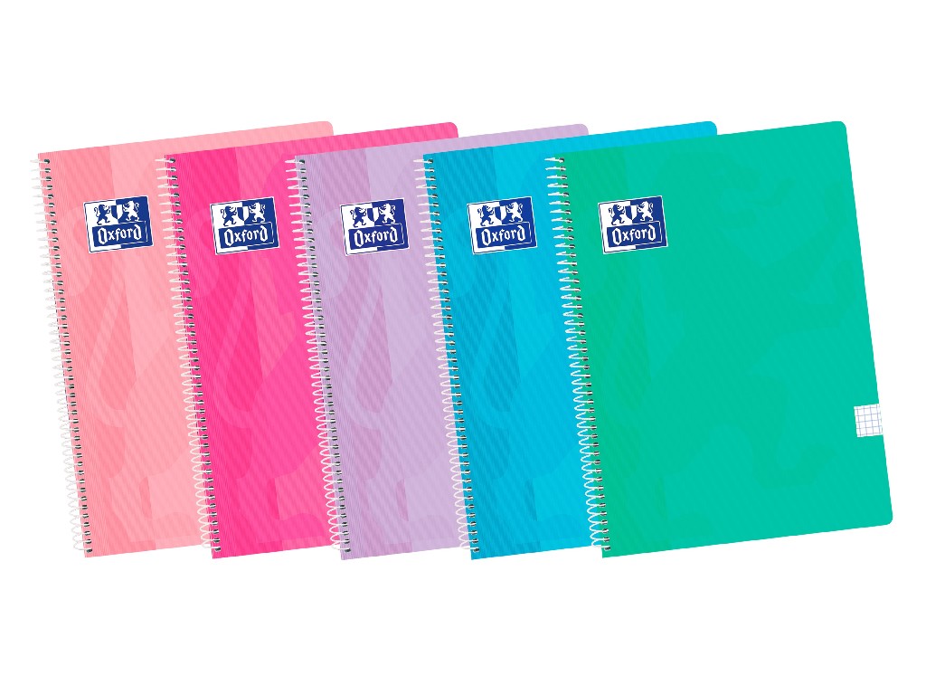 [‎400139252] Cuaderno espiral 4X4 A4 90g 80h C/M T/P colores pastel Oxford