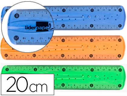 [RG12] Regla 20cm flexible colores surtidos Liderpapel