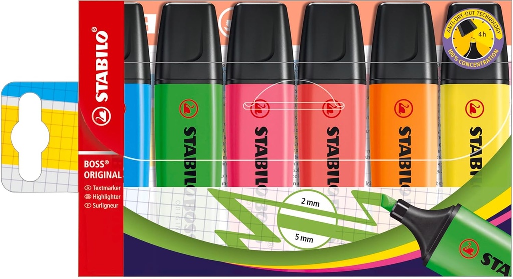 [70/6] Marcador fluorescente 6uds Boss Stabilo