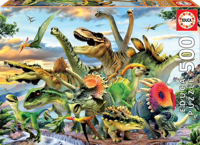 [8412668179615 ] Puzzle Educa 500 Piezas Dinosaurios