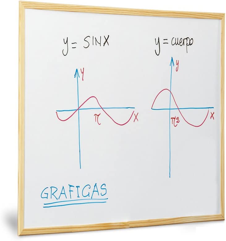 [502-1] Pizarra blanca 30x40 marco madera Faibo