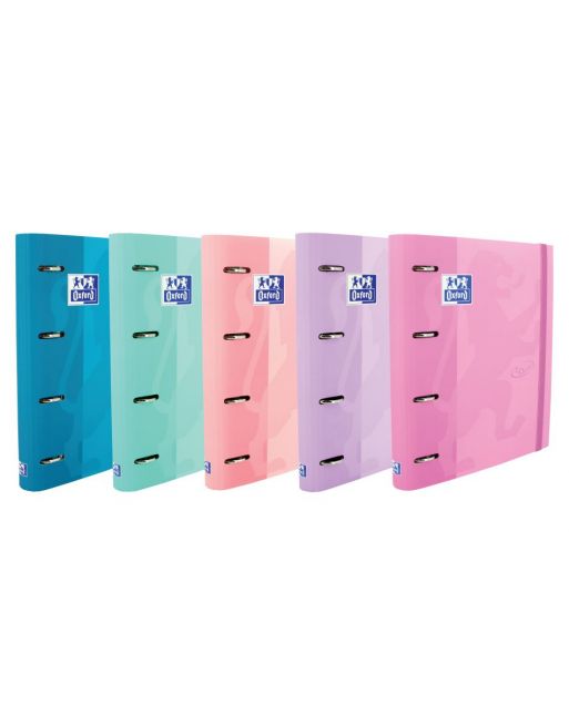 [400119130] Carpebloc con recambio A4+ 4 anillas con goma pastel colores surtidos Oxford