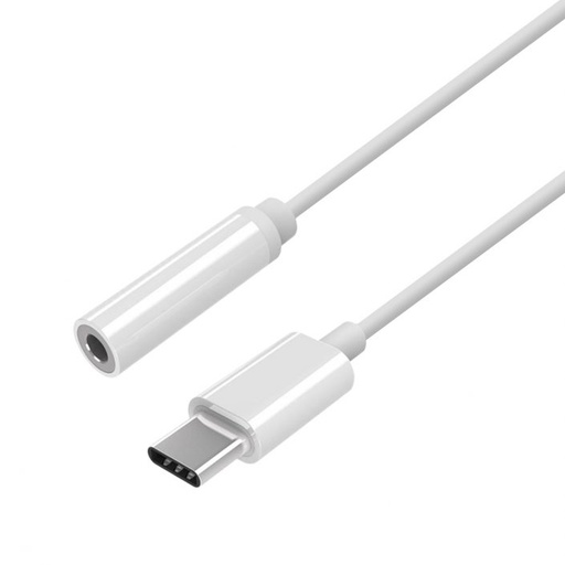 [A109-0384] CONVERSOR USB-C/M A JACK 3.5/H 15CM BLANCO