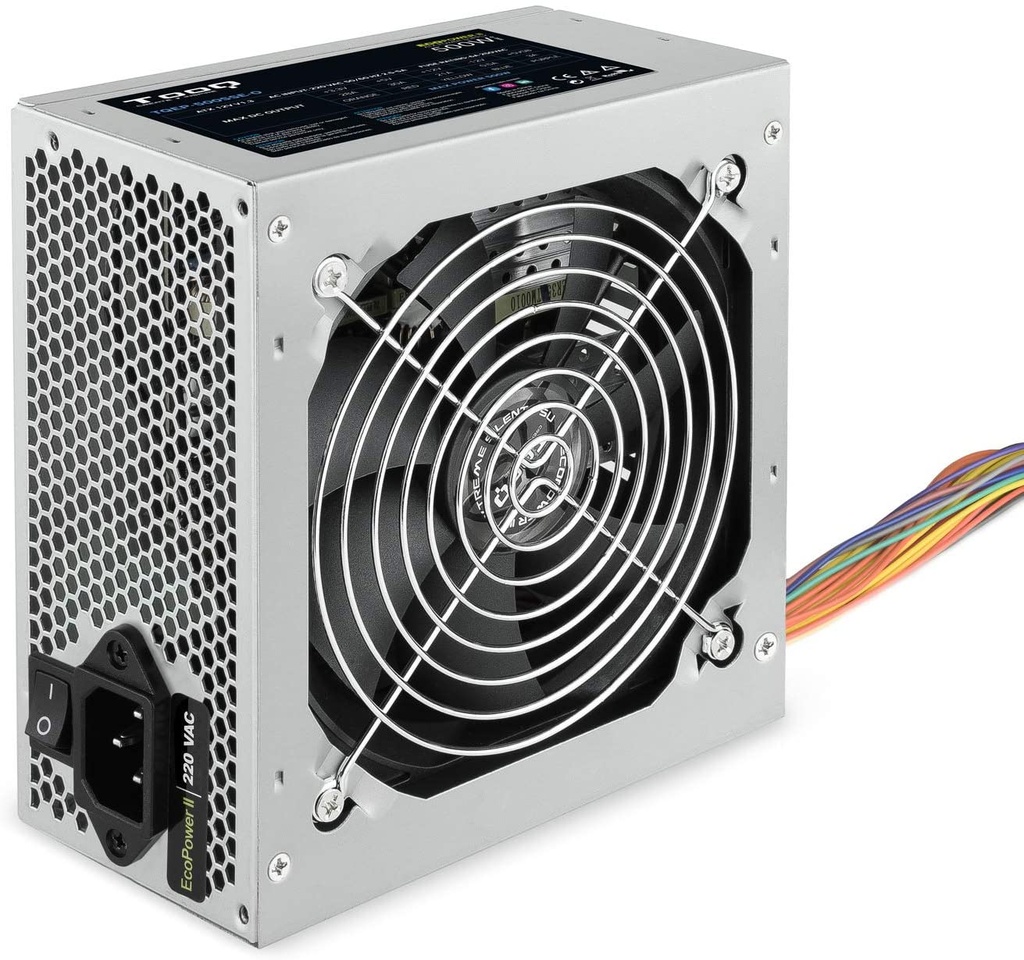 [TQEP-500SSE-O] FUENTE TOOQ 500W ATX, 12V 20+4 PIN S/CABLE