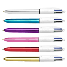 Boligrafo Bic cuatro colores SHINE metalizado