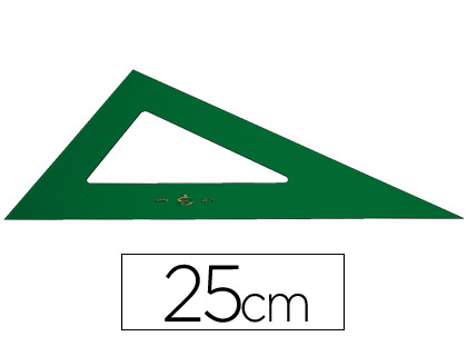 [666-25] Cartabón 25cm no graduada verde Faber Castell