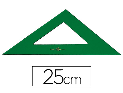 [566-25] Escuadra 25cm no graduada verde Faber Castell