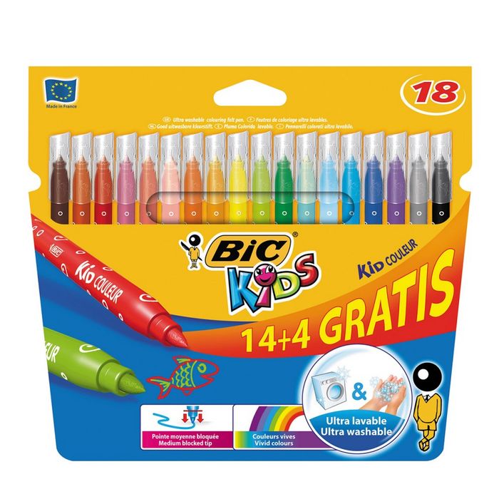[937510] Rotulador Kids Couleur C/14+4 Colores surtidos Bic