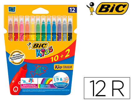 [9202942] Rotulador Kids Couleur C/10+2 Colores surtidos Bic