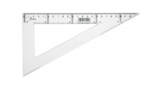 [41325] Cartabón 25cm transparente graduado y biselado Faibo