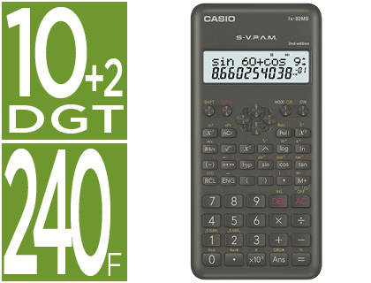 [FX-82 MSII] Calculadora Casio fx-82ms 2nd edition cientifica 240 funciones pantalla de dos lineas