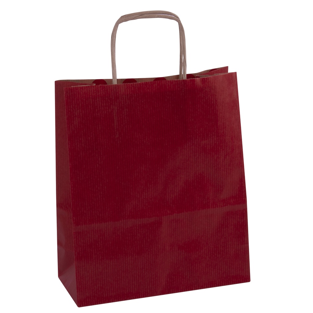 Bolsa asa Kraft 18x8x21cm 100gr roja Apli